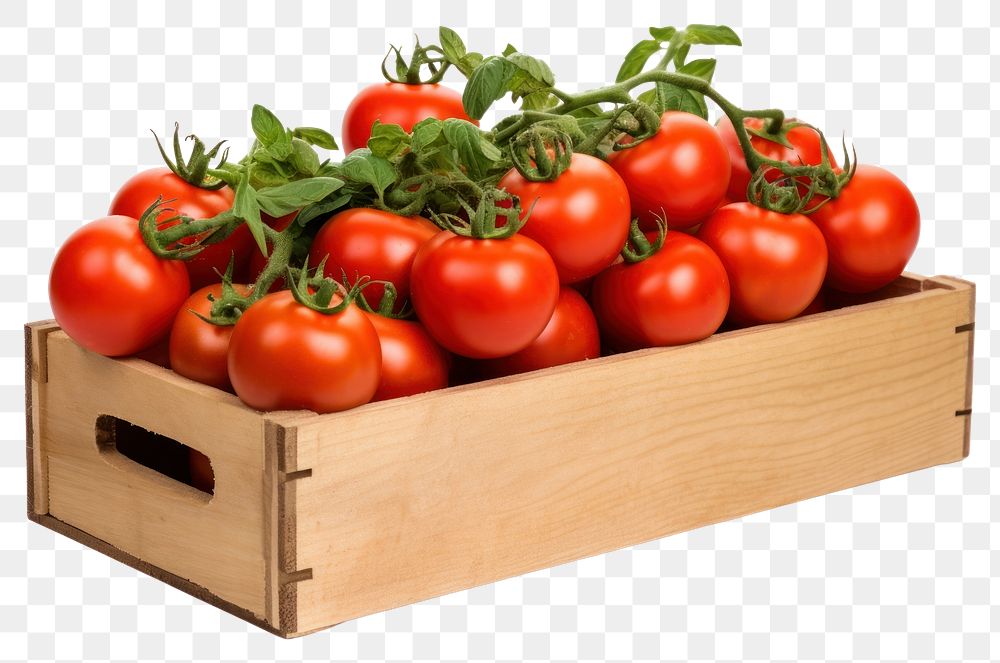 PNG Tomato vegetable crate plant. AI generated Image by rawpixel.
