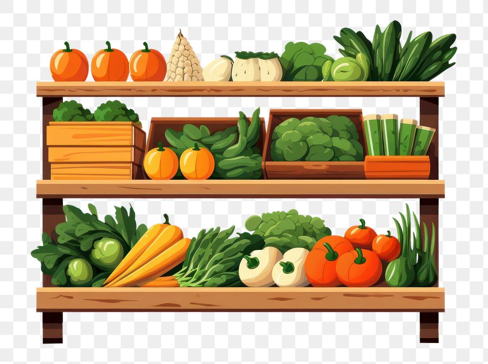 PNG Vegetable shelf supermarket carrot. AI generated Image by rawpixel.
