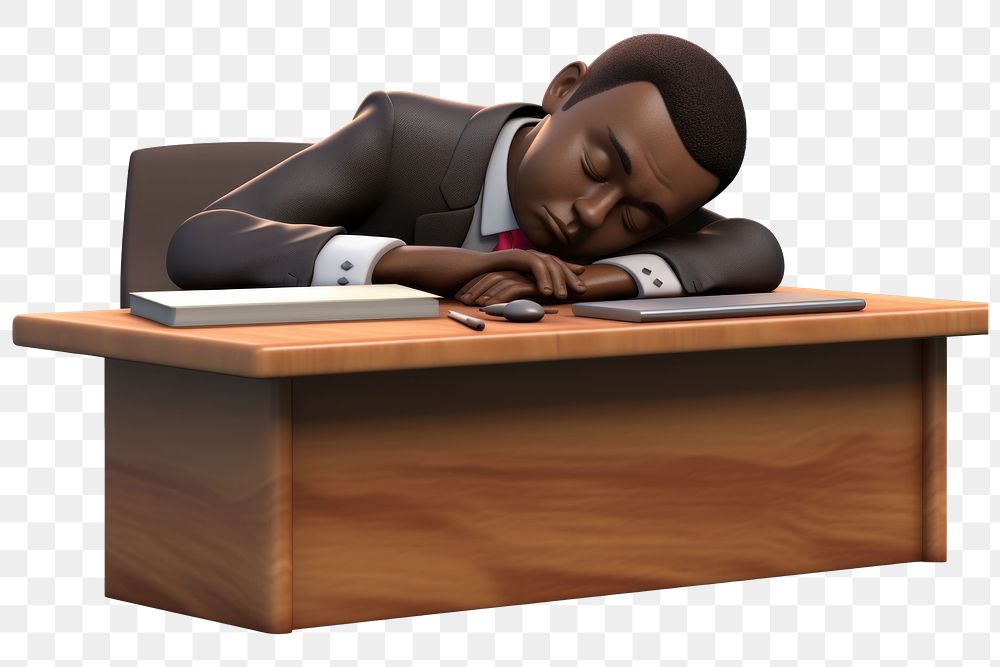 PNG Table furniture sleeping cartoon. AI generated Image by rawpixel.