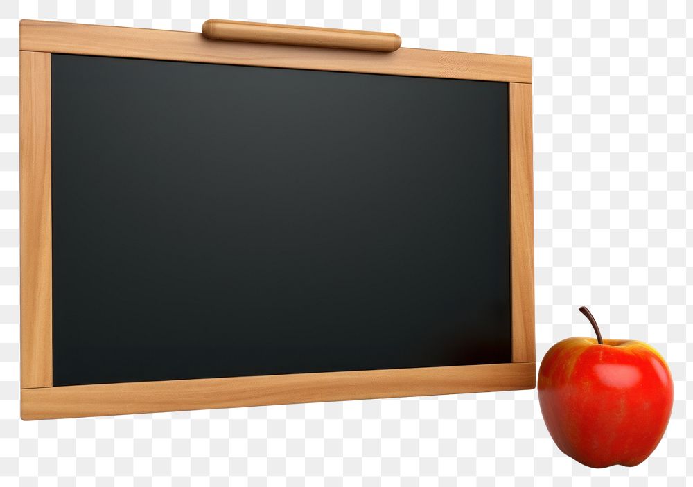 PNG Blackboard apple fruit food. AI generated Image by rawpixel.