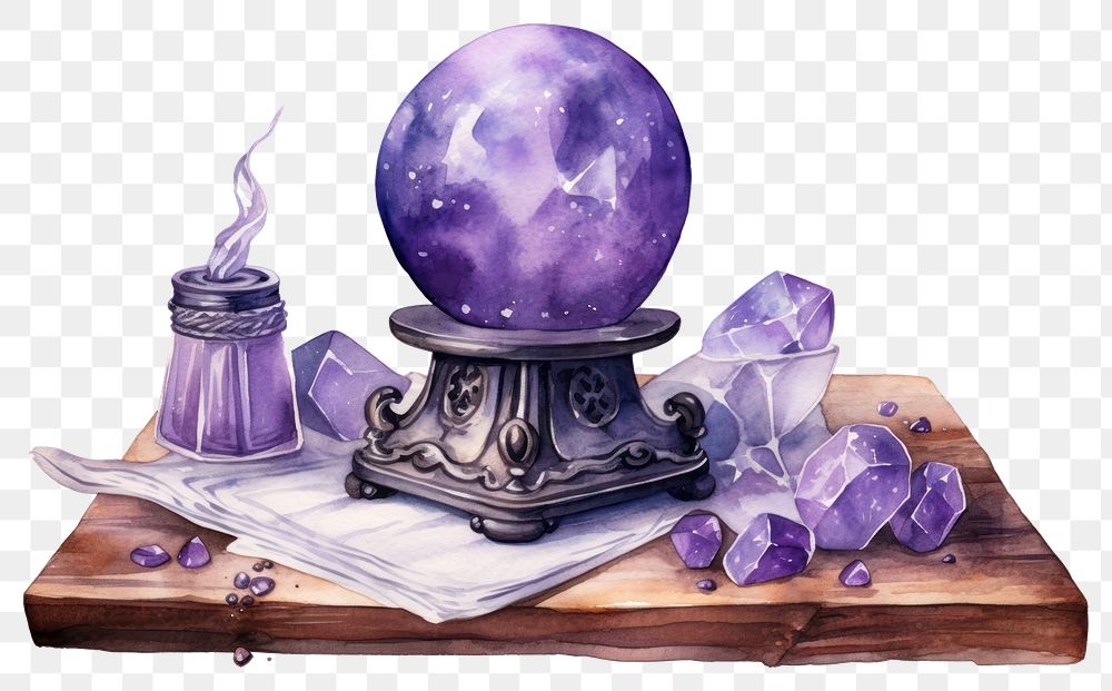 PNG  Purple table amethyst gemstone. AI generated Image by rawpixel.