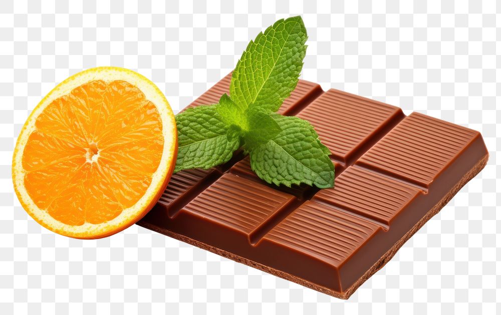 PNG Chocolate bar dessert orange fruit. AI generated Image by rawpixel.