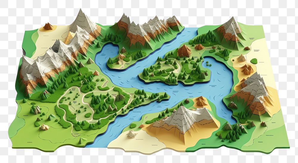 PNG Outdoors cartoon paper map. AI generated Image by rawpixel.