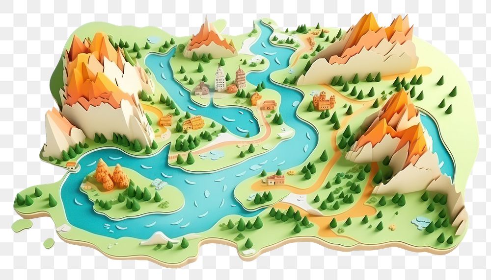 PNG Cartoon nature map  