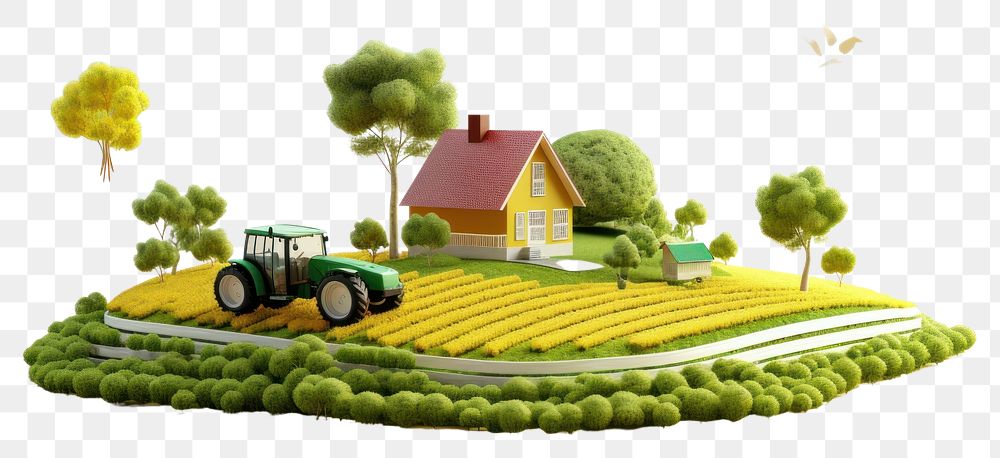 PNG Agriculture tractor field landscape. AI generated Image by rawpixel.