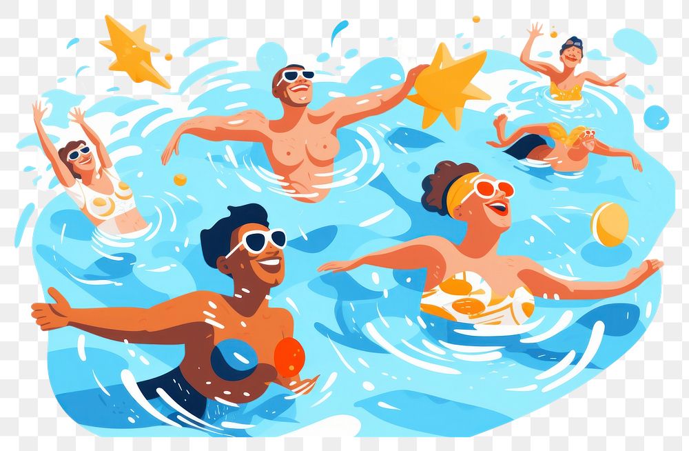 PNG Swimming outdoors sports togetherness. AI generated Image by rawpixel.