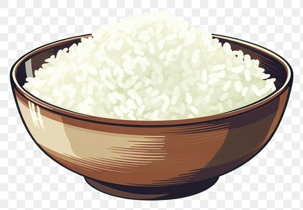 PNG Rice bowl freshness basmati. AI generated Image by rawpixel.
