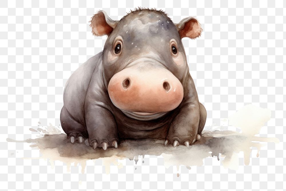 PNG Mammal animal pig hippopotamus. AI generated Image by rawpixel.