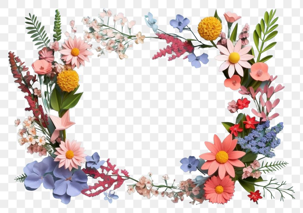 PNG Flower wreath plant art. AI generated Image by rawpixel.