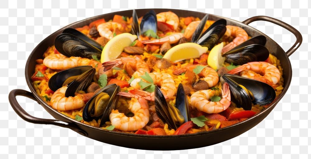 PNG Paella plate food pan. AI generated Image by rawpixel.