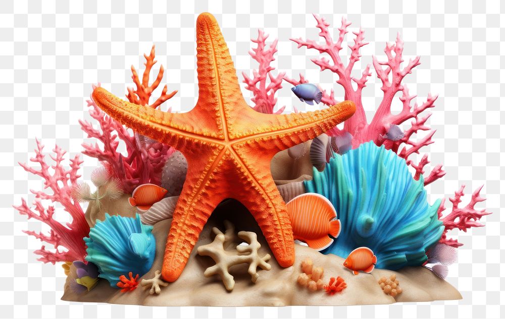 PNG Starfish invertebrate underwater echinoderm. AI generated Image by rawpixel.