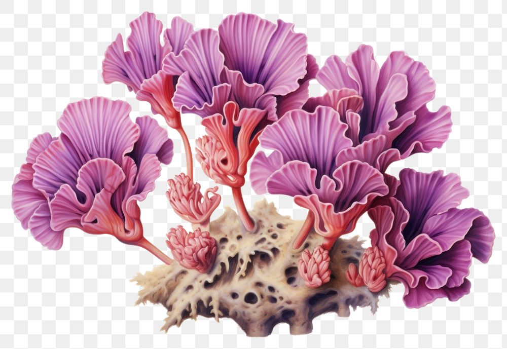 PNG Purple coral, digital paint illustration. AI generated image