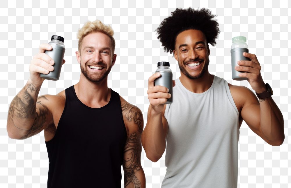 PNG Gym portrait selfie bottle. AI generated Image by rawpixel.