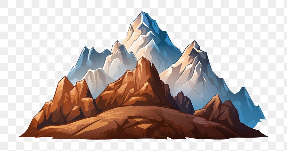 PNG Mountain landscape nature white background. AI generated Image by rawpixel.