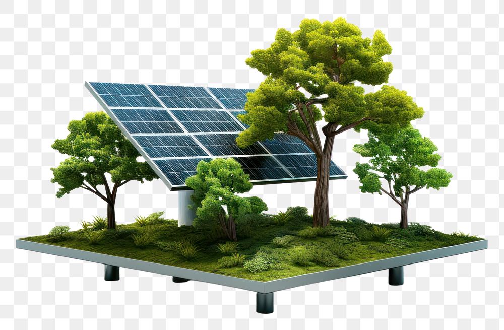 PNG Tree plant transparent background solar panels. AI generated Image by rawpixel.
