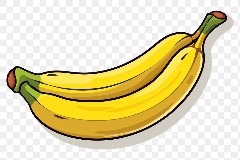 PNG Banana cartoon food freshness. AI generated Image by rawpixel.