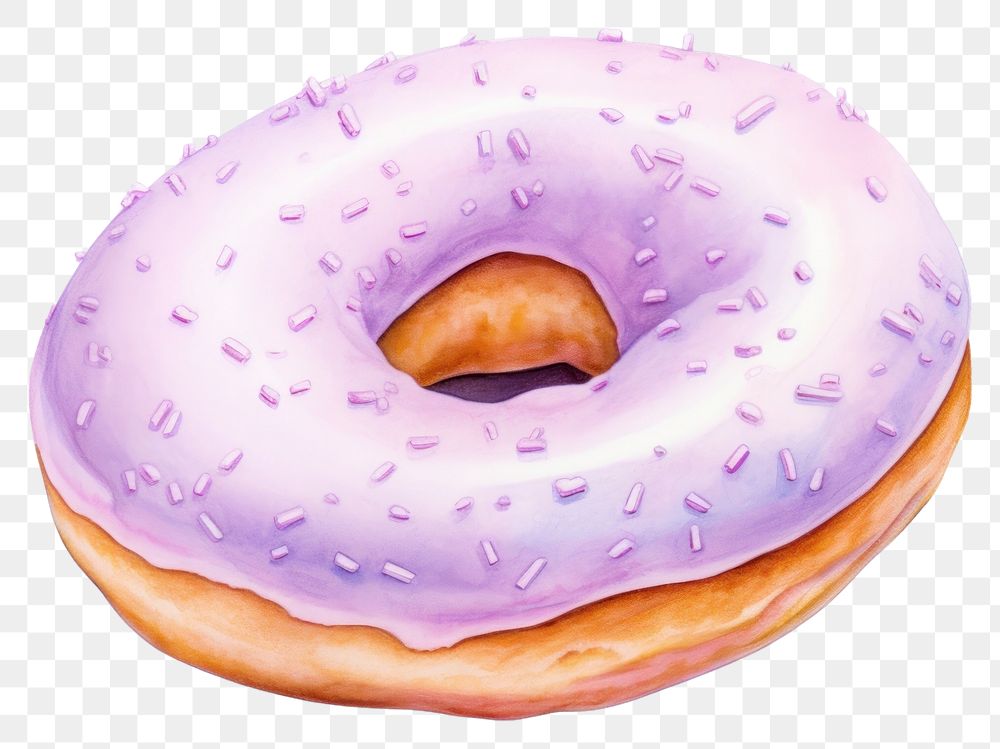 PNG Donut bagel food confectionery, digital paint illustration. AI generated image