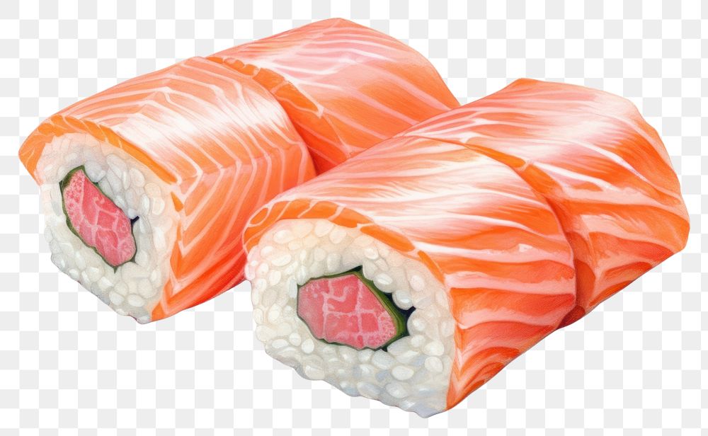 PNG Sushi food rice fish, digital paint illustration. AI generated image