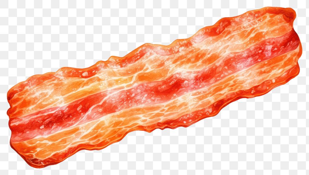 PNG Bacon meat pork food, digital paint illustration. AI generated image
