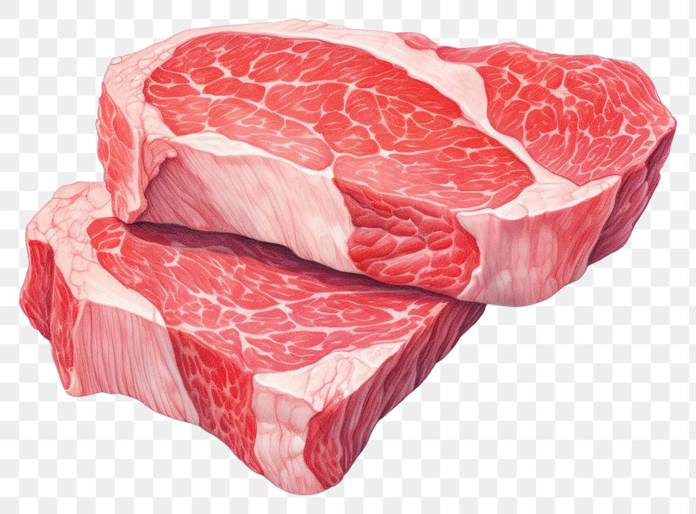 PNG Meat food steak beef, digital paint illustration. AI generated image