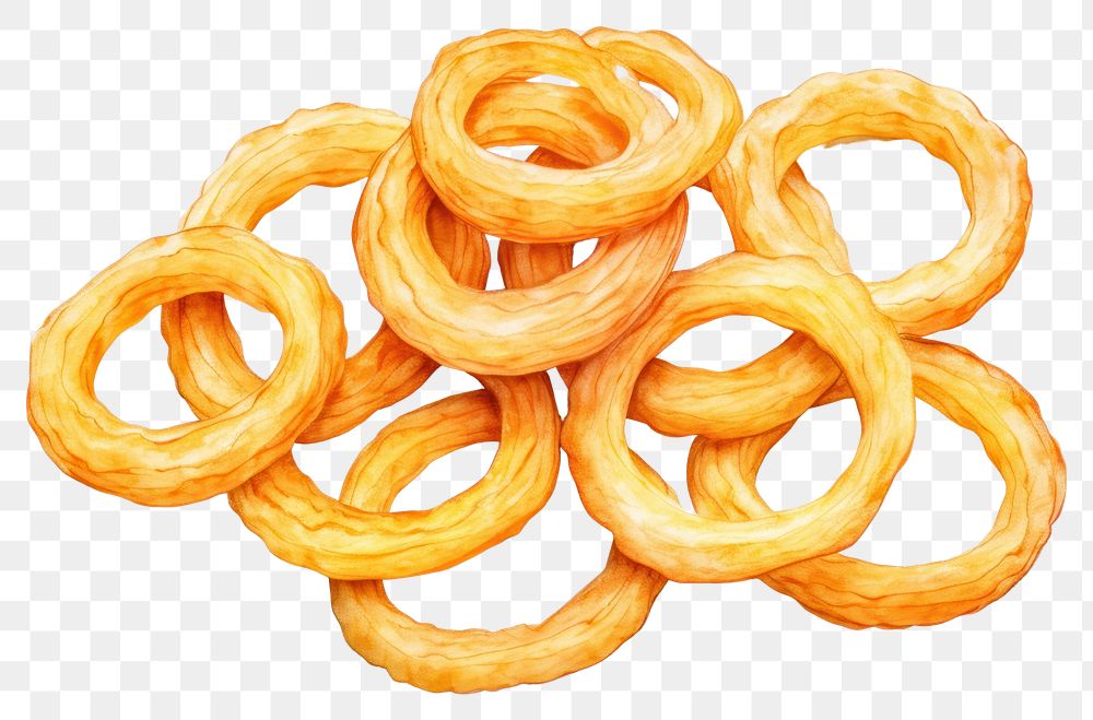 PNG Onion rings food, digital paint illustration. AI generated image
