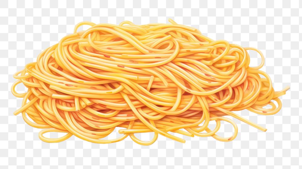 PNG Spaghetti carbonara noodle pasta, digital paint illustration. AI generated image