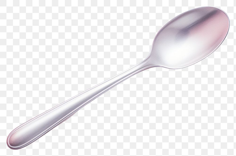 PNG Spoon silver white background silverware, digital paint illustration. AI generated image