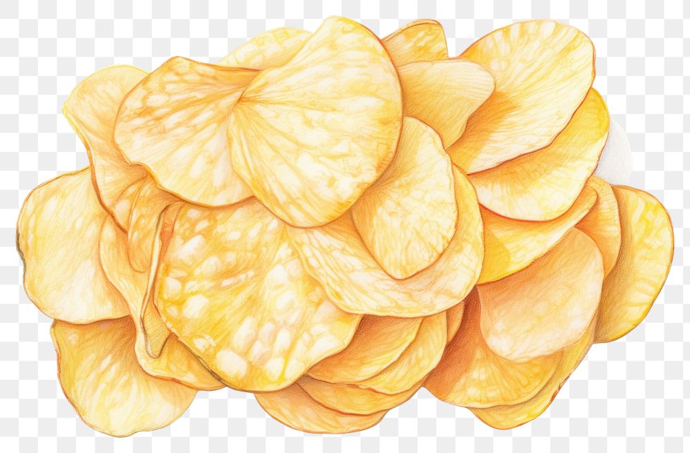 PNG Food potato chip, digital paint illustration. AI generated image