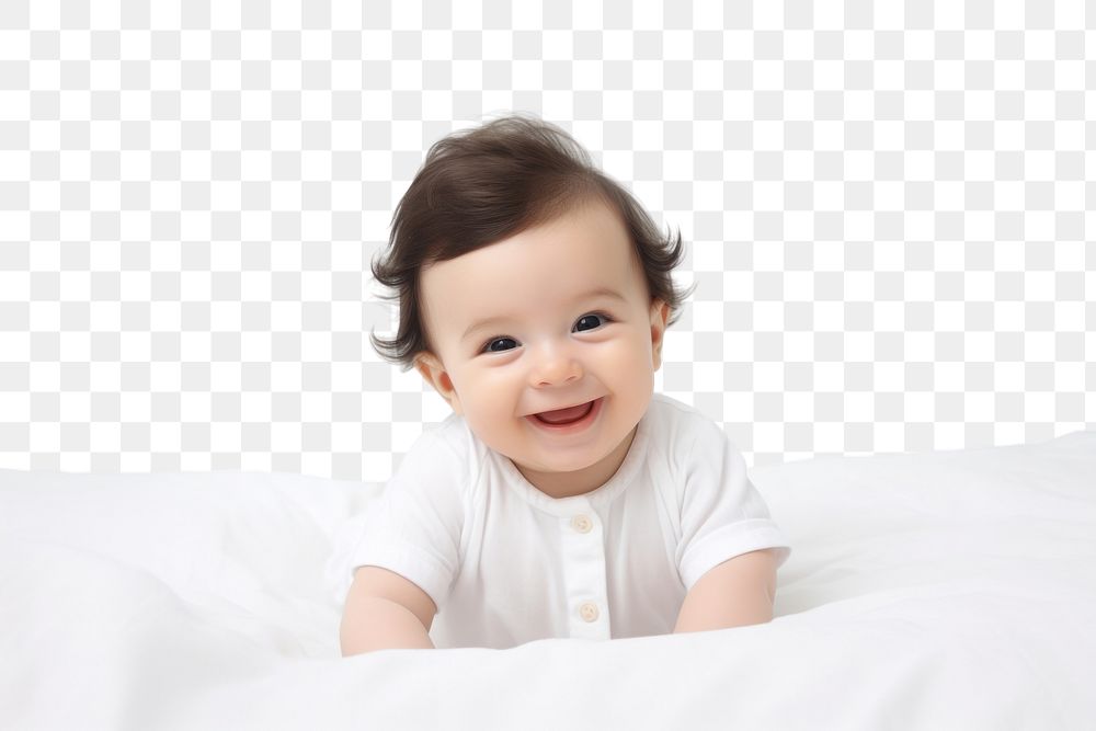 PNG Baby portrait smile white. AI generated Image by rawpixel.
