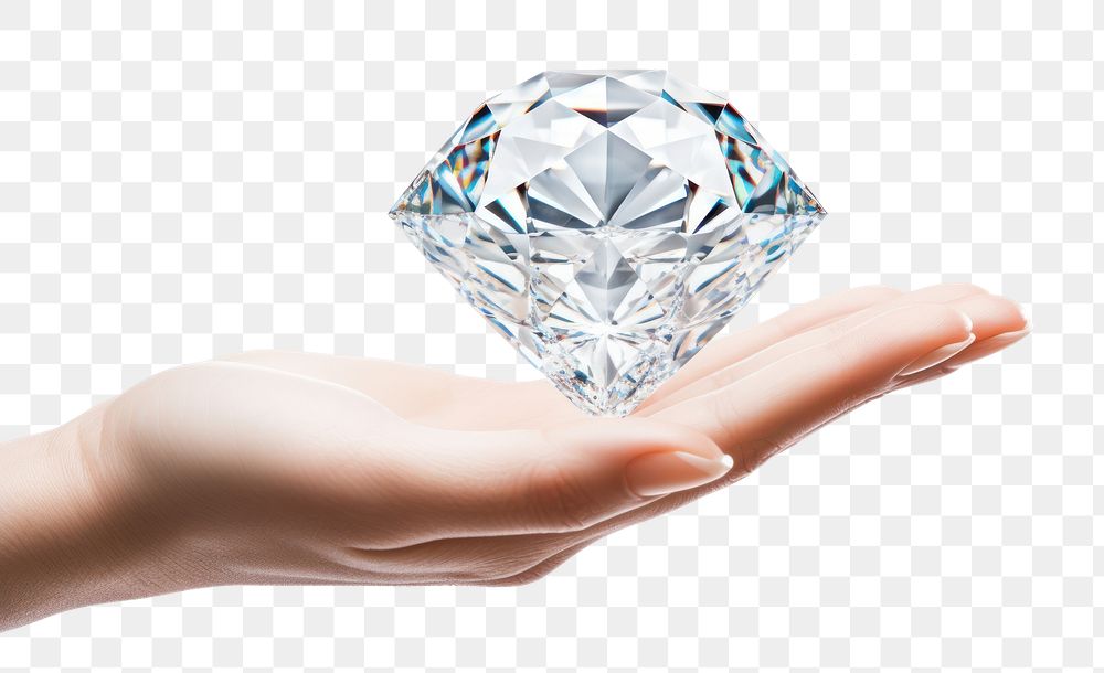 PNG Diamond gemstone jewelry hand. AI generated Image by rawpixel.