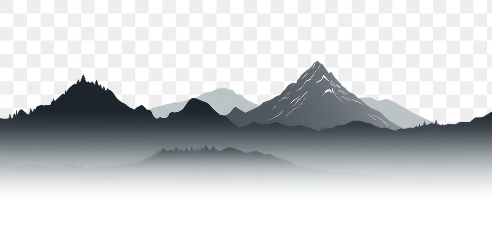 PNG Mountain silhouette landscape outdoors. AI generated Image by rawpixel.