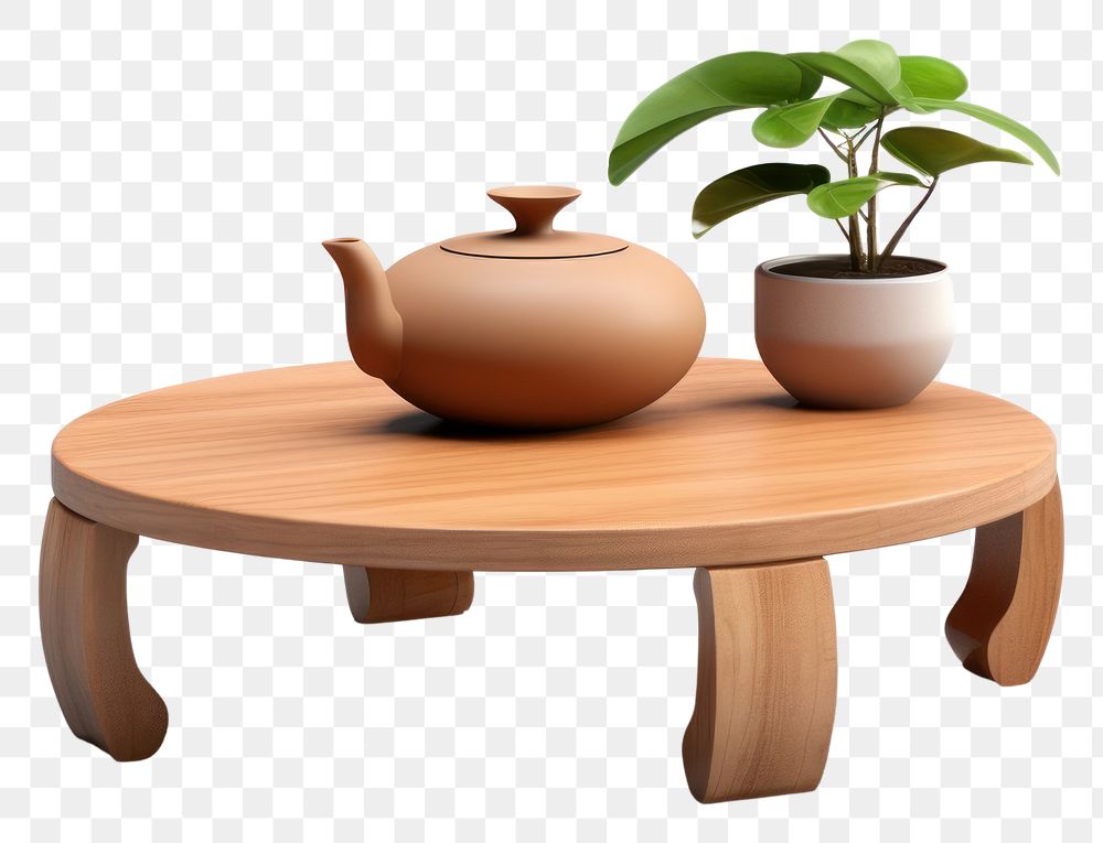 PNG Coffee table furniture pottery teapot. 