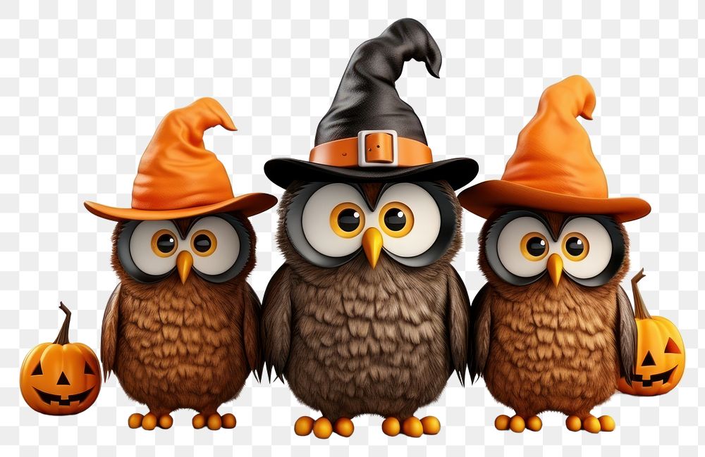 PNG Halloween bird white background anthropomorphic. AI generated Image by rawpixel.
