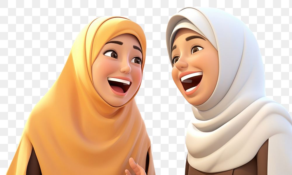 PNG Laughing cartoon adult women. 