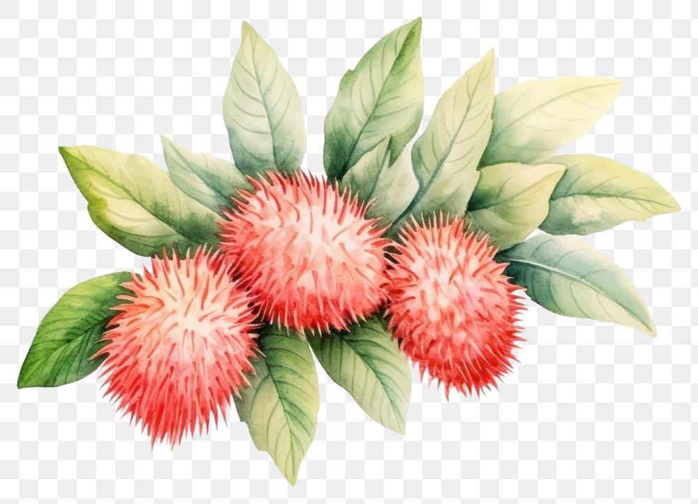 PNG Rambutan fruit flower plant. AI generated Image by rawpixel.