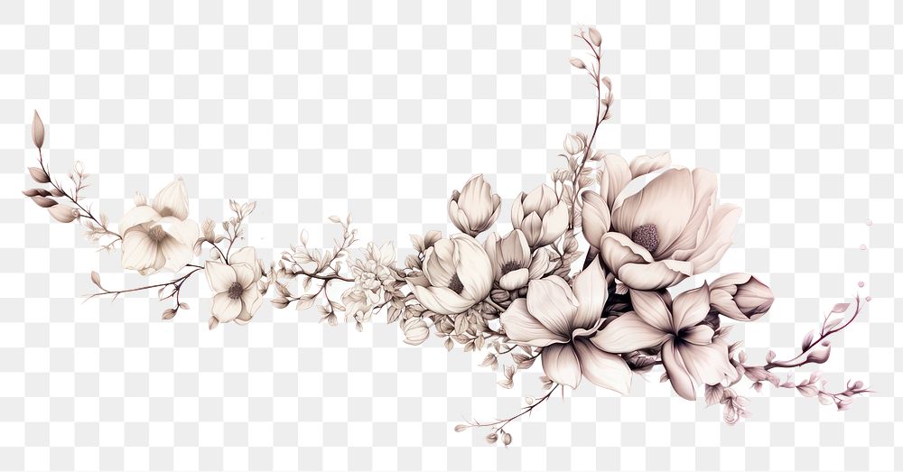 PNG Pattern drawing flower sketch. AI generated Image by rawpixel.
