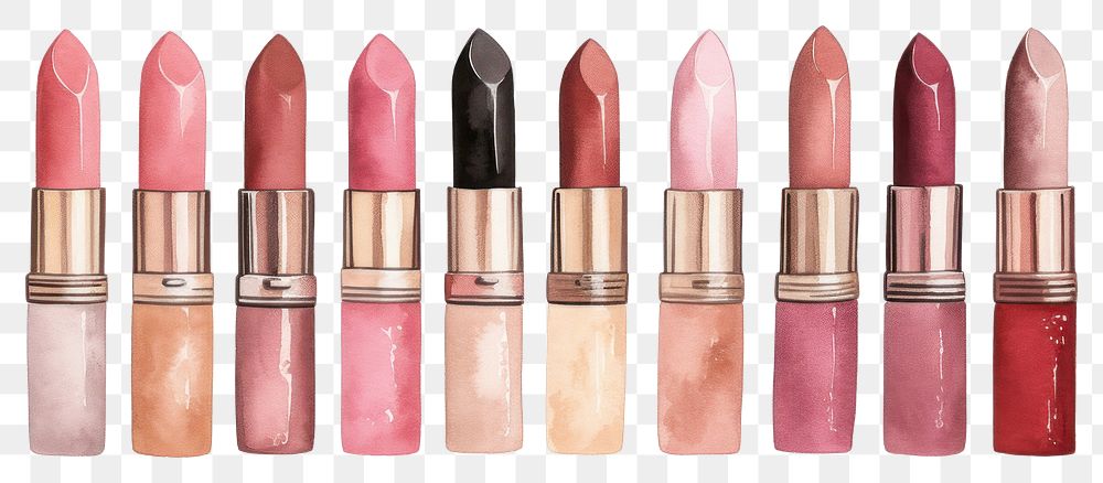 PNG Cosmetics lipstick arrangement ammunition. AI generated Image by rawpixel.