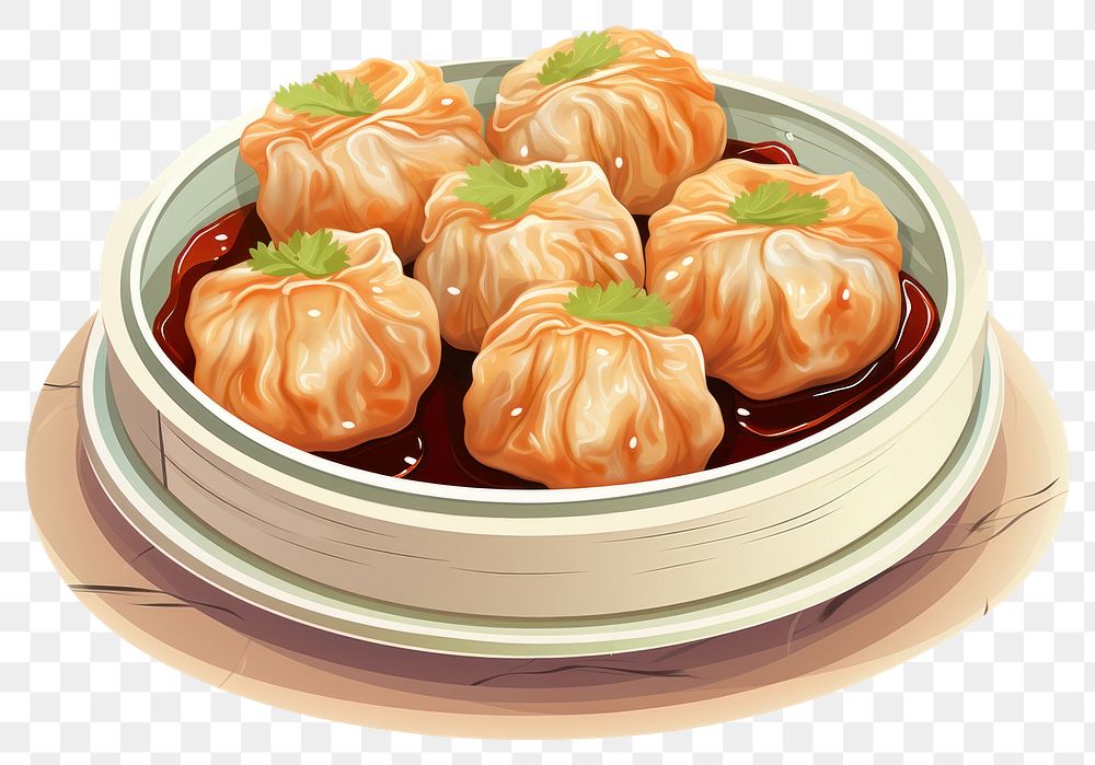 PNG Dumpling food dish xiaolongbao. AI generated Image by rawpixel.