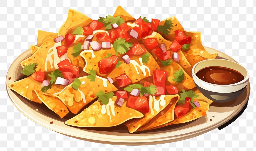 PNG Nachos food condiment appetizer. AI generated Image by rawpixel.