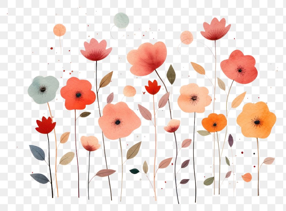 PNG Pattern flower plant poppy. AI generated Image by rawpixel.