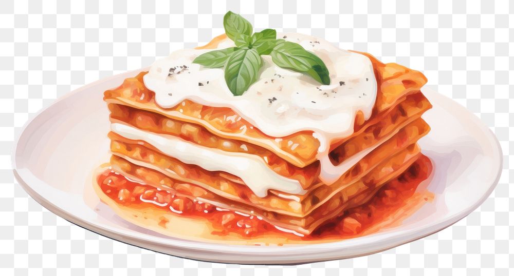 PNG Lasagna food plate italian food. AI generated Image by rawpixel.