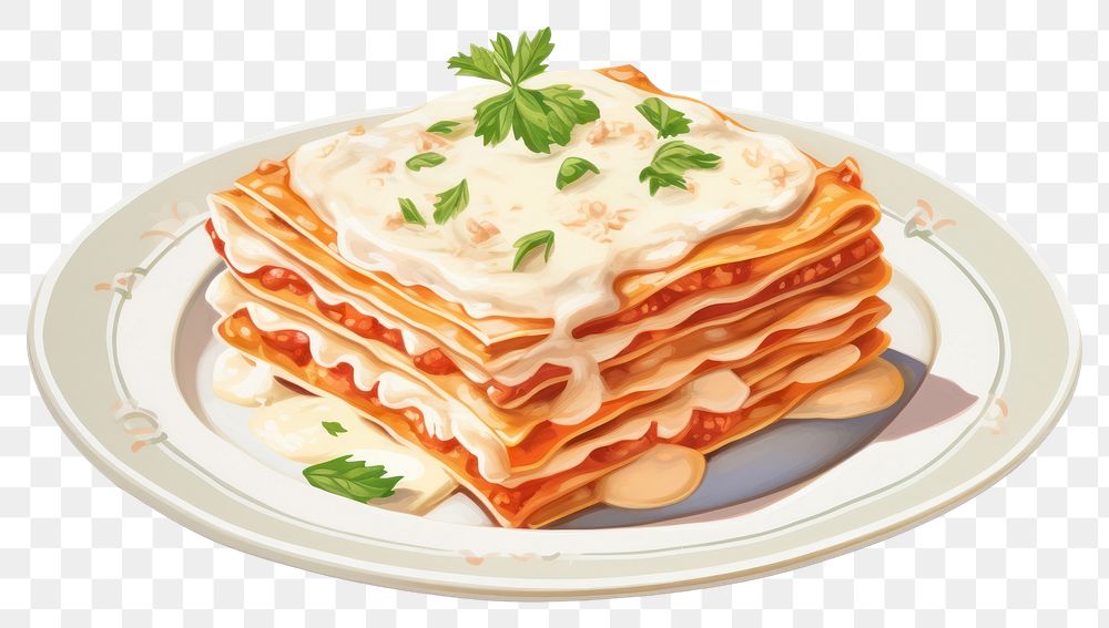 PNG Lasagna plate food dessert. AI generated Image by rawpixel.