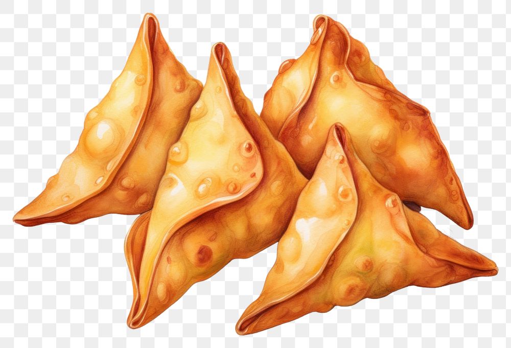 PNG Samosas food dessert white background. AI generated Image by rawpixel.