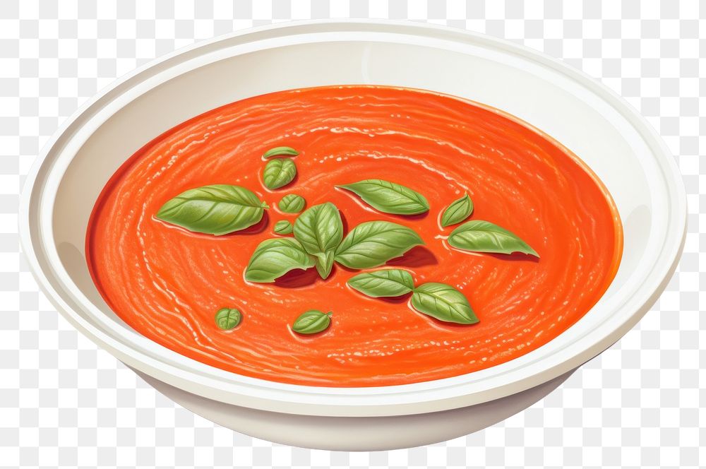 PNG Tomato Basil Soup food soup basil. AI generated Image by rawpixel.