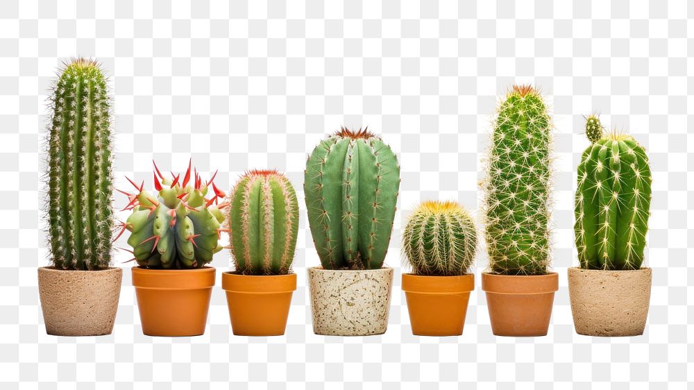 PNG Cactus plant white background arrangement. AI generated Image by rawpixel.