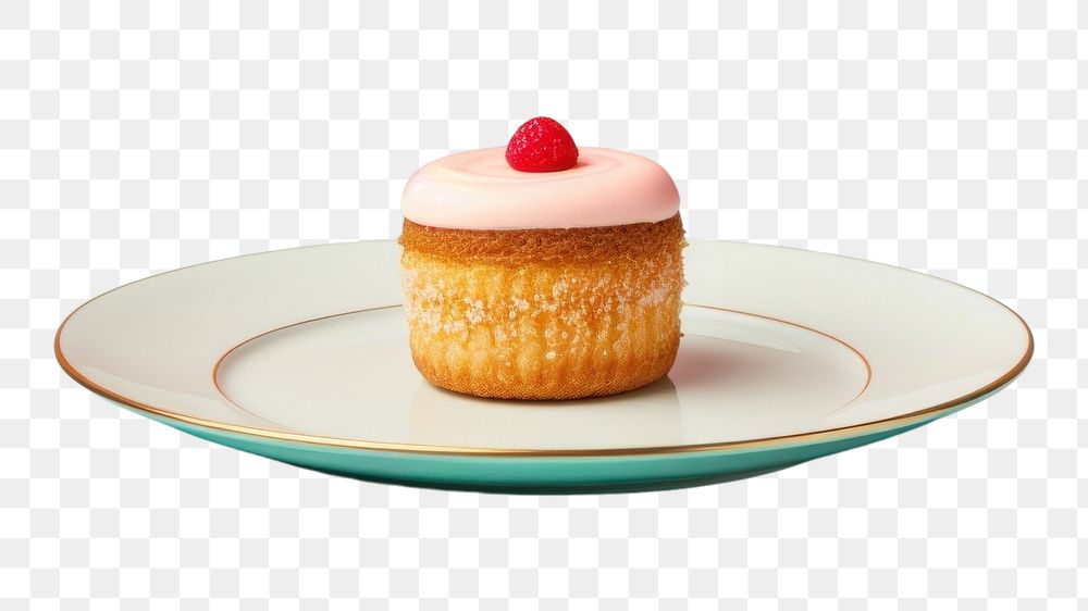 PNG Cupcake plate raspberry dessert. AI generated Image by rawpixel.