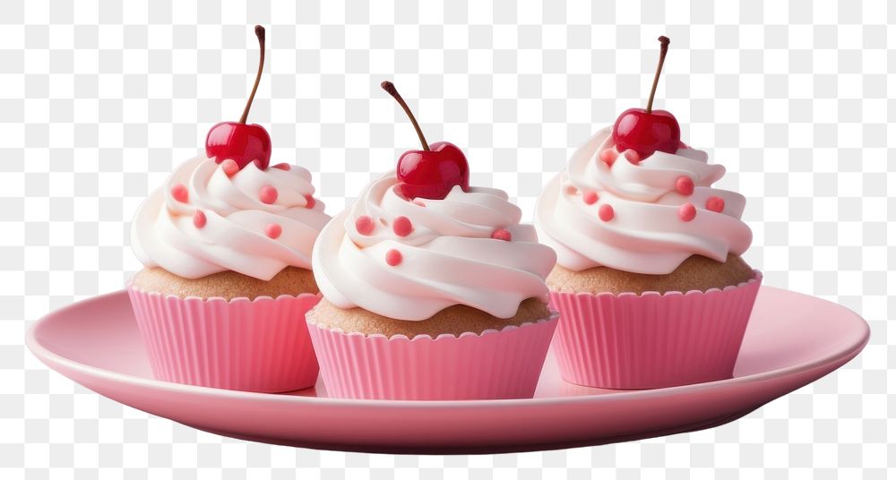 PNG Cupcake dessert cream fruit. AI generated Image by rawpixel.