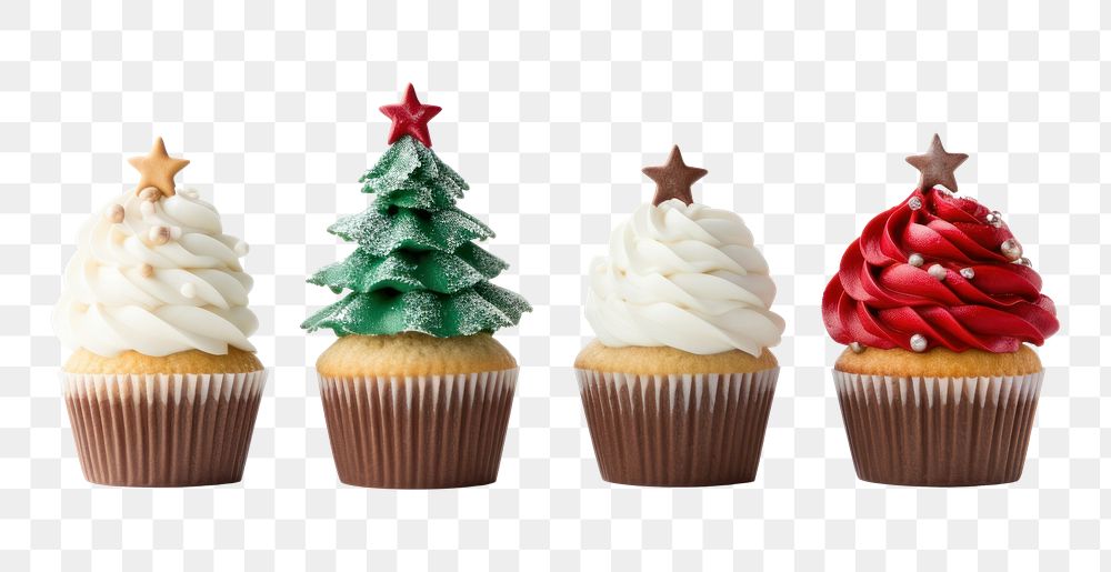 PNG Cupcake christmas dessert icing. AI generated Image by rawpixel.