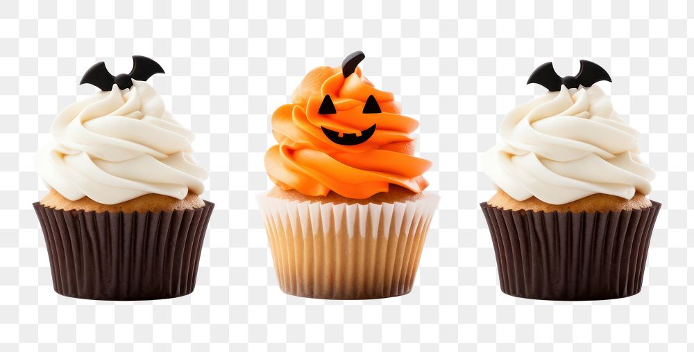 PNG Cupcake halloween dessert icing. AI generated Image by rawpixel.