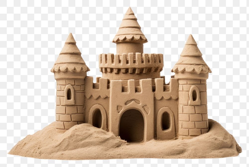 PNG Sand castle sand outdoors white background. AI generated Image by rawpixel.